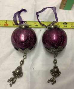 Purple Glass Ball Ornaments (3)