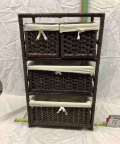 Woven Stand with 4 Baskets