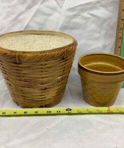 “Basket style” Ceramic Planters (2)