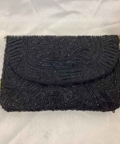 Vintage Black Beaded Clutch