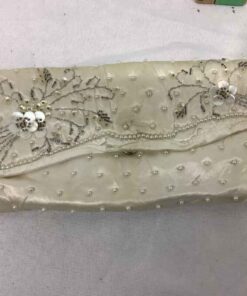 Vintage White Beaded Clutch
