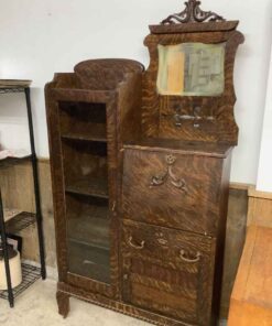 Antique side-by-side Tiger Oak Secretary