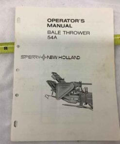 New Holland Bale Thrower 54A Operators Manual