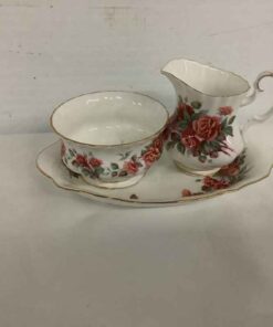 Royal Albert Centennial Rose Cream, Sugar and Tray