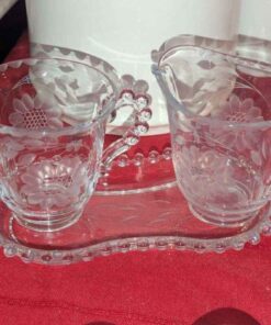 Cornflower Pattern Cream and sugar service