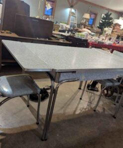 Retro Chrome table with drop leaf sides and chairs