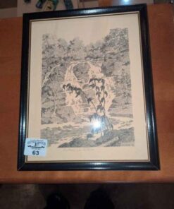 Framed Gilder - Signed in Pencil Lyn Falls, near Brockville - Gilder 73