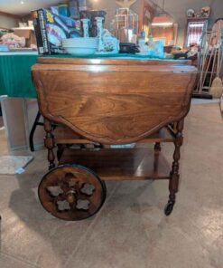 Drop leaf Tea Trolley with glass top tray