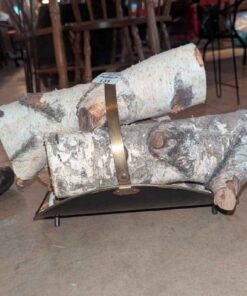 Brass Log Cradle and logs