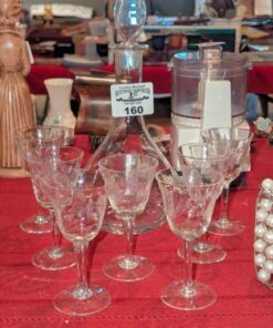 Cornflower patterned Decanter and stemware set