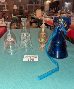Perfume bottle, bells, candle holder