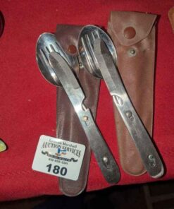 Camp utensil set in sheath