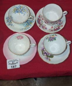 Queen Anne; Royal Stafford & Anysley Teacups and saucers