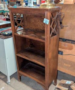 Wooden Book case with Criss cross side embellishment