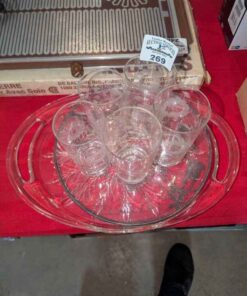 Cornflower patterned Beverage Glasses and serving trays