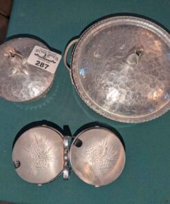 Libbey Condiment Set, Plated serving dishes