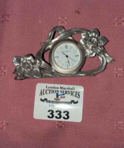 Seagull Pewter table clock