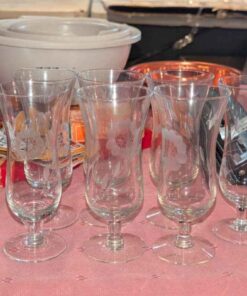 Cornflower patterned Hurricane glasses