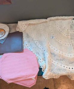 Chinaware case, Crochet tablecloth, placemats