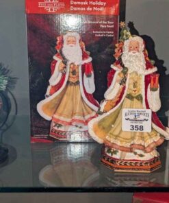 Fitz & Floyd Damask Holiday Musical Santa Claus