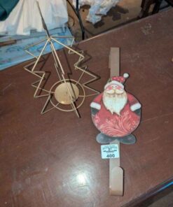 Christmas tree candle holder and Santa Wreath hanger