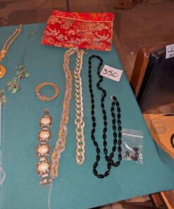 Costume necklaces, bracelet & Travel bag