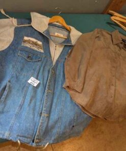 Ladies Denim vest/hoodie & Faux Suede top