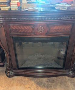 Ornate Electric fireplace with remote
