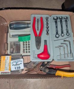 Tin cutters, screws, mini tool kit and driver set