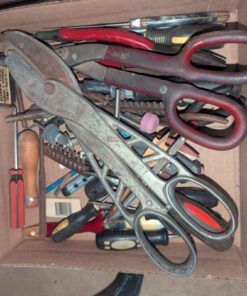 Tin cutters, screwdrivers, measure tape, etc