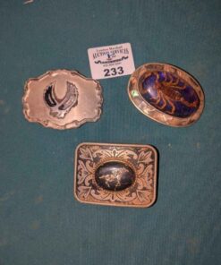 Trio of belt buckles