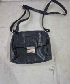 Black leather cross body bag
