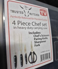4 piece chef/ butcher set with case