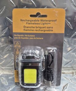 Rechargeable waterproof flameless, lighter with LED light./, flasher