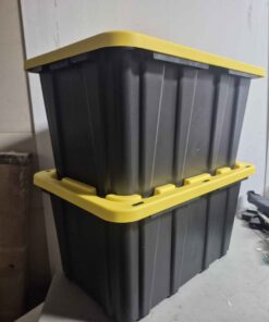 Large size 102 litre 29" wides 20" long 15" high stackable storage tote with lid