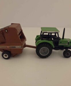 1/64 - Deutz-Allis 7085 Tractor with Hesston 565A Round Baler - Loose/No Box - Made by ERTL