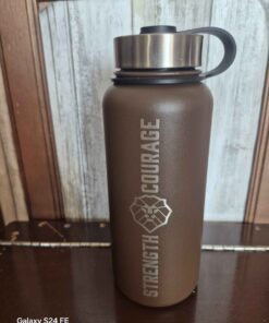 brown stainless steel water bottle