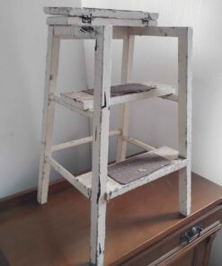 Antique white wooden stepstool