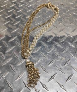 Pearl and brass necklace