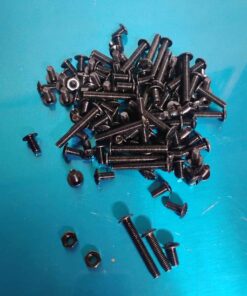 Assorted lengths proximately 1/4 in black bolts and nuts