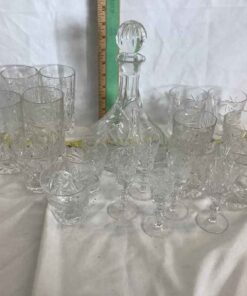 Crystal Decanter with matching Crystal glasses