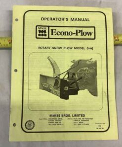 McKee Econo-Plow Operators Manual