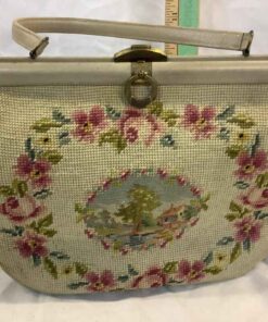Vintage Needlepoint Handbag - Beige