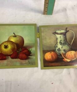 1950s Henk Bos Fruit Still Life Trivets (2)