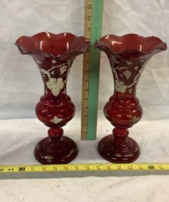 Bohemian Cranberry Vases (2)