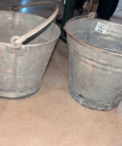 Pair of galvanized buckets