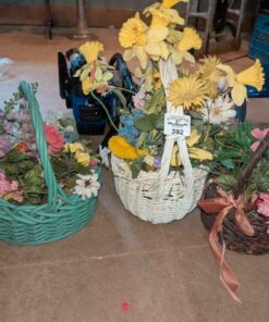 Artificial Flowers in Baskets