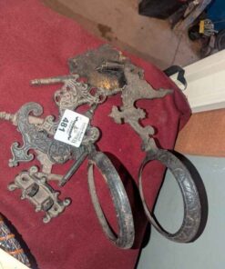 Cast oil lamp wall brackets