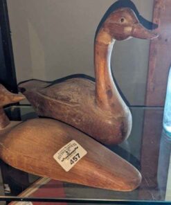 Wood carved geese