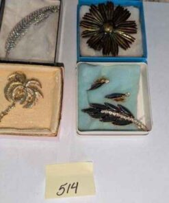 Costume brooches and clip on earrings